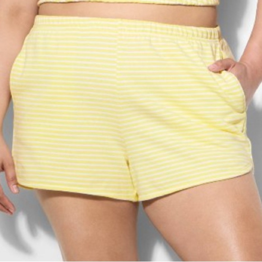 Women's Mid-Rise French Terry Pull-On Shorts - Wild Fable™ Lemon Yellow